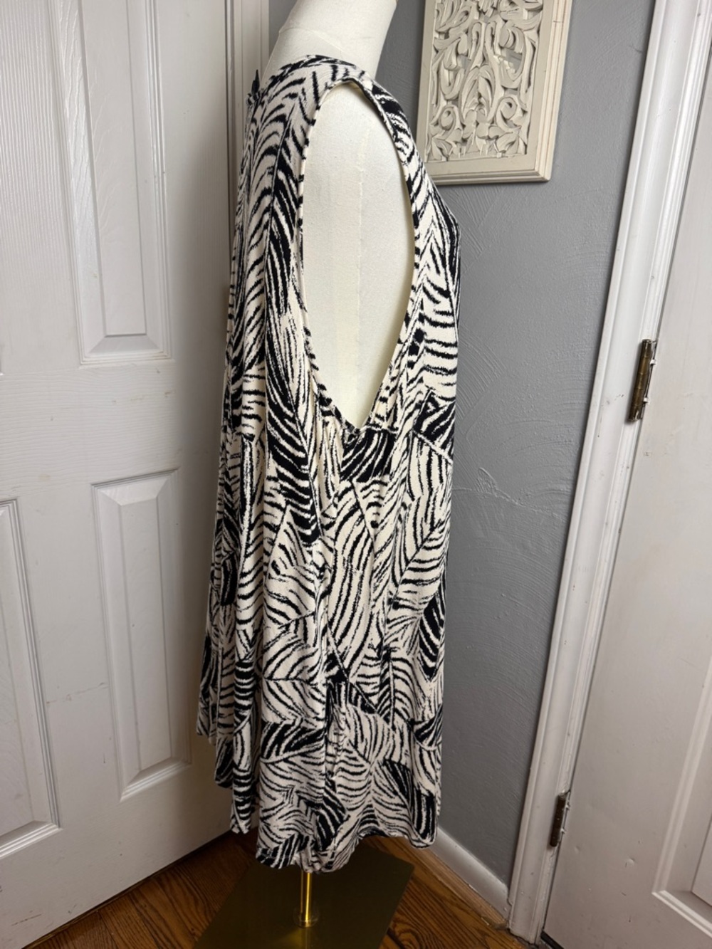 Cynthia Rowley 3X Tropical Palm Print Stretch Swing Dress Resort Chic - Picture 5 of 9